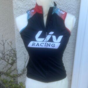Liv Racing Cuore Black Full Zip Sleeveless Women's Cyce Jersey Size XS
